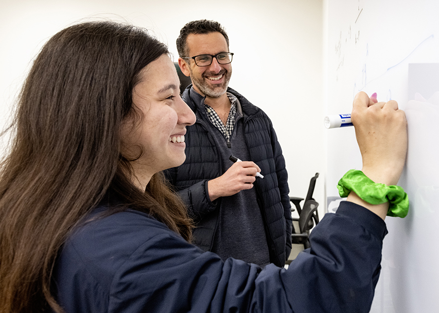Samantha Goldberg, SULI Spring 2023 Intern, and Raul Briceno, Nuclear Science Division, Mentor