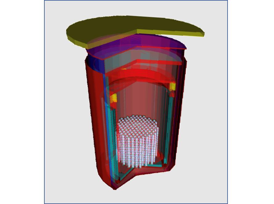 An artist's conception of the CUPID experiment, showing a cross-section of the device.