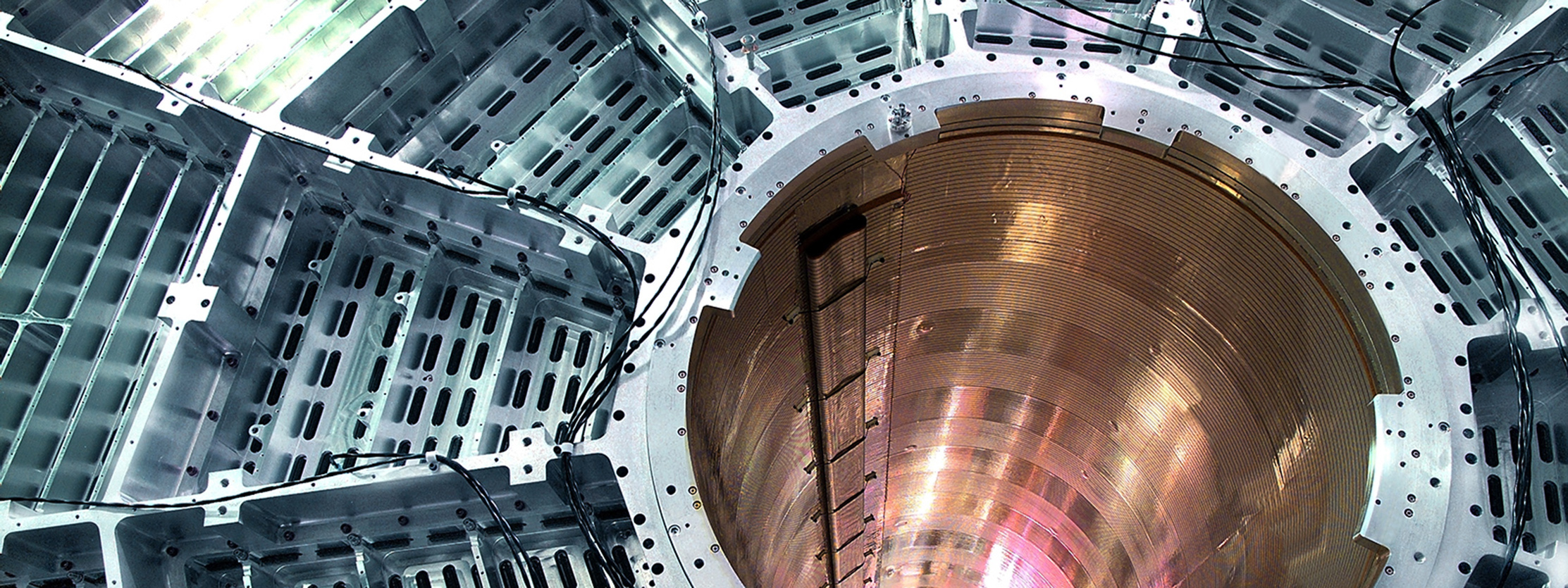 Artistic perspective on a section of a collider.