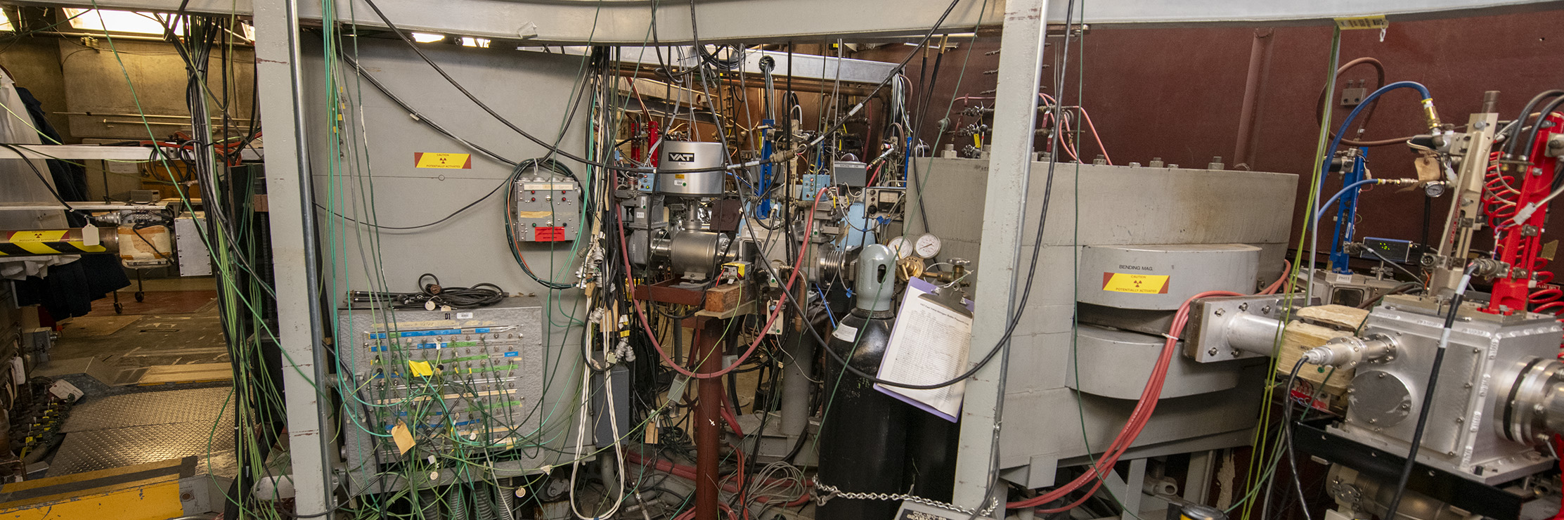 Beamlines in the Vault at the 88-Inch Cyclotron.